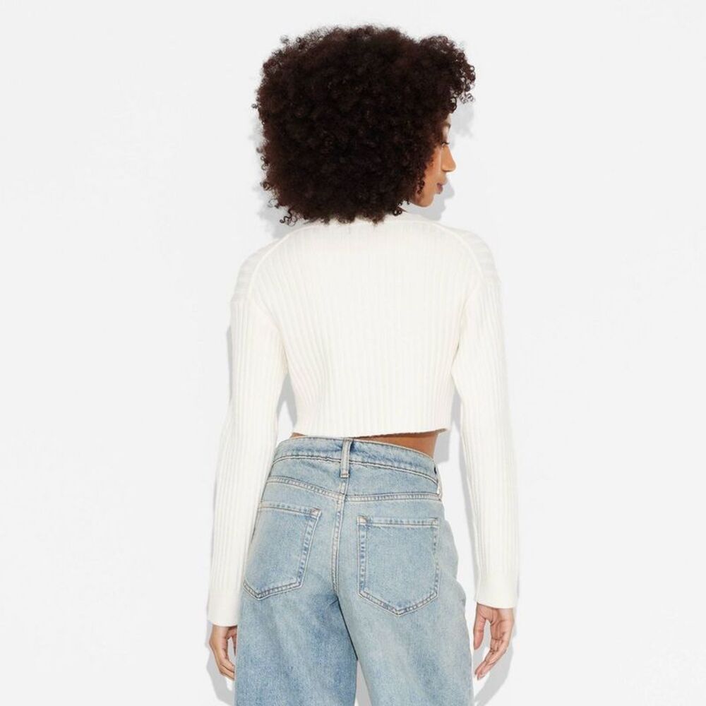 Wild Fable - Women's Zip-Front Cardigan - Wild Fable Light Off- Off-White - Picture 3 of 3
